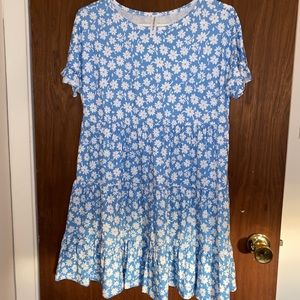 Blue and white flower dress